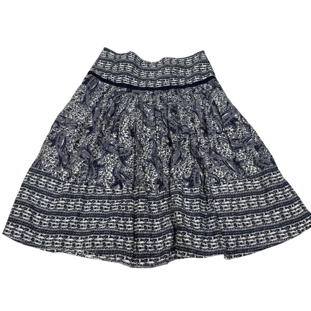 Coupe Collection Womens Size 8 Blue White Floral Paisley Midi Skirt